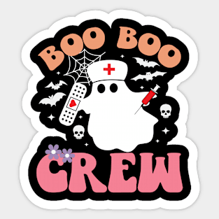 Boo Boo Crew Nurse Shirts Halloween Nurse Shirts for Women Sticker